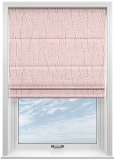 Willow Field, Precious Pink - Motorised Roman Blind